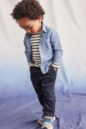 Blue Long Sleeve Chambray Shirt