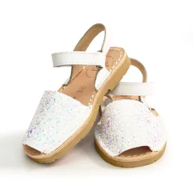 Elsa White Glitter Hook and Loop