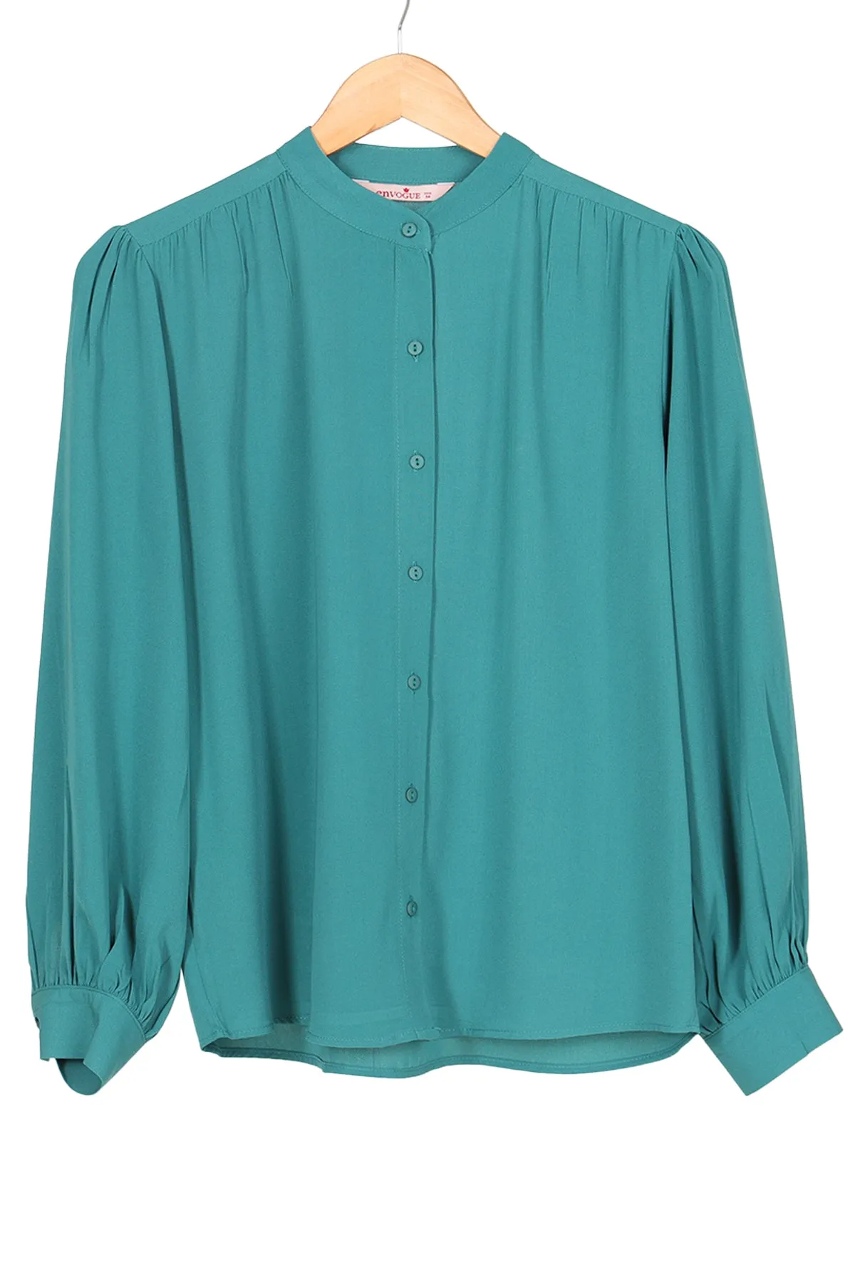 Envogue Women's Long Sleeve Chic Plain Office Blouse