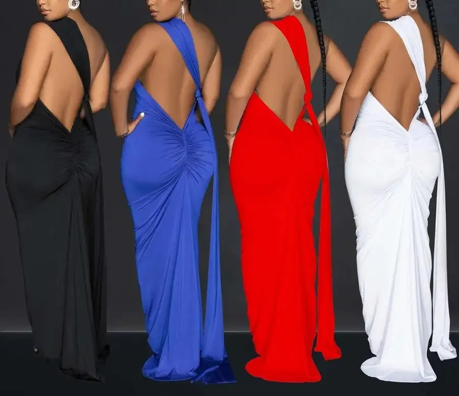 Montana Dreams One Shoulder Backless Maxi Dress (S-2XL)